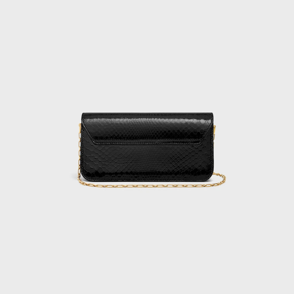 Céline Small Chain Triomphe in Python – Black
