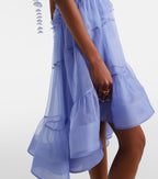 Zimmermann Como Asymmetric Floral-Appliqué Silk Minidress