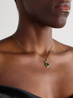 Emerald and Diamond Pendant Necklace, 18K Gold