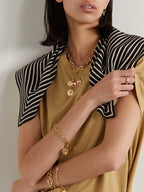 Solar & Lunar Strength Ceramic and Diamond Necklace, 18K Gold