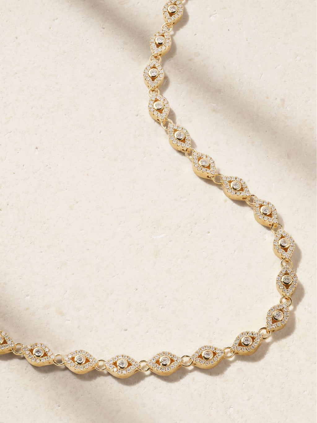 Sydney Evan Small Evil Eye Eternity 14-Karat Gold Diamond Necklace