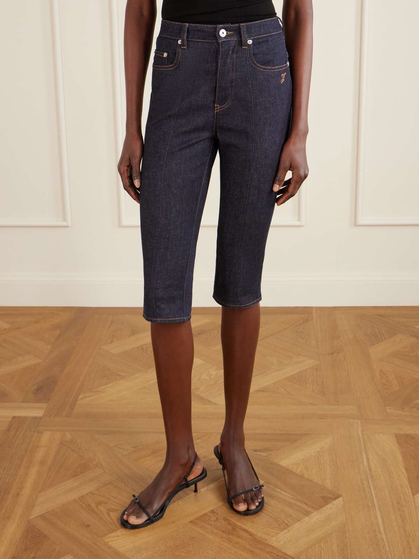 Jacquemus Denim Slim-Leg Capri Pants in Indigo