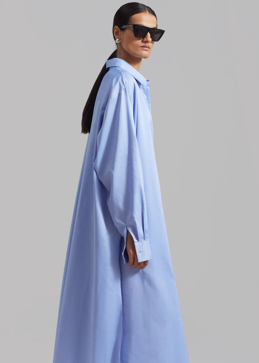The Frankie Shop Avery Shirt Dress - Blue