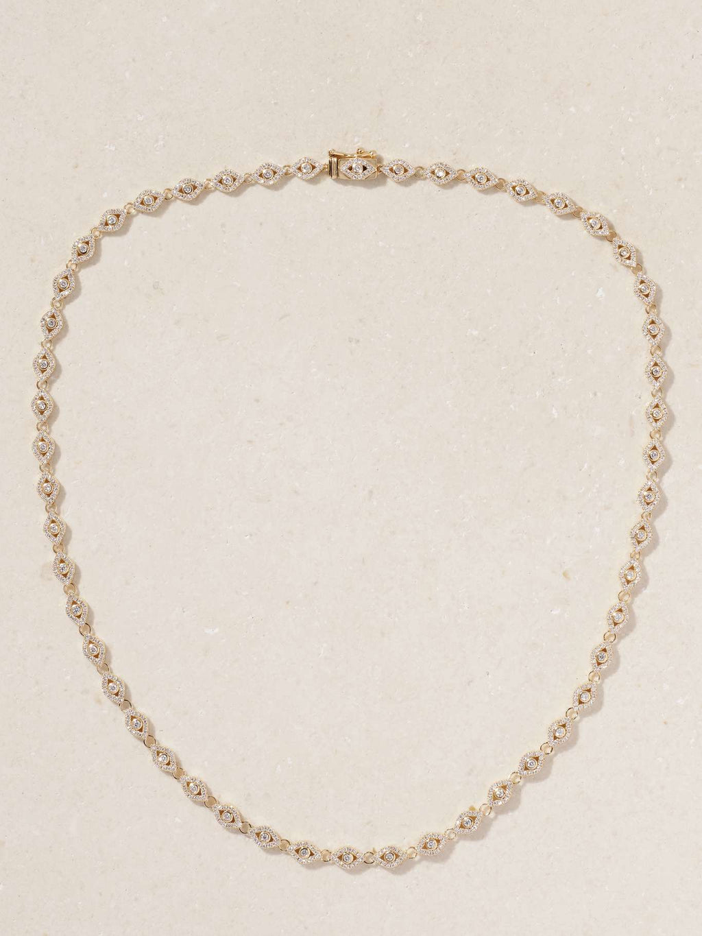 Sydney Evan Small Evil Eye Eternity 14-Karat Gold Diamond Necklace