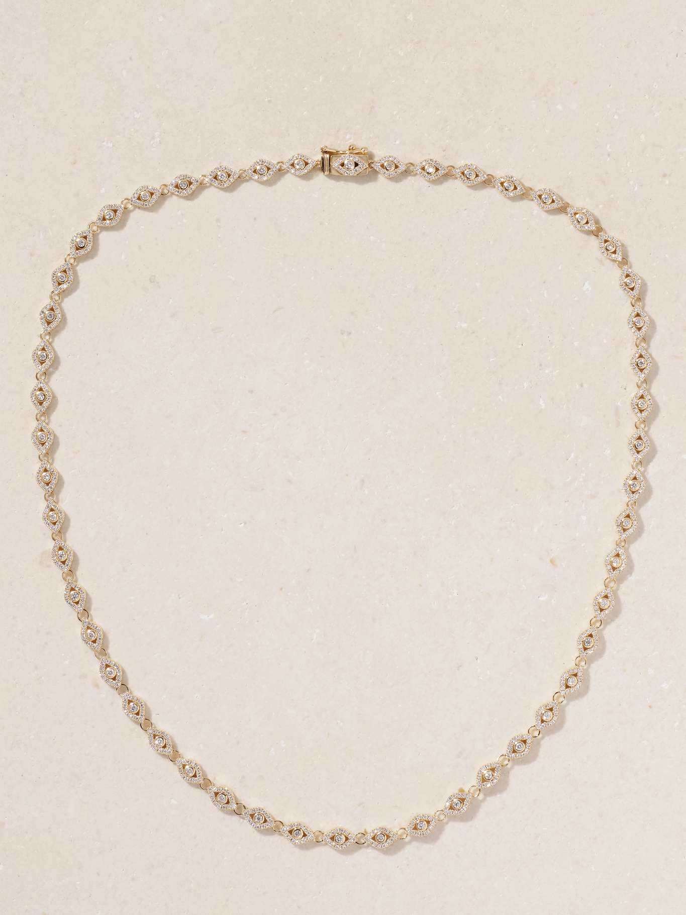 Sydney Evan Small Evil Eye Eternity 14-Karat Gold Diamond Necklace