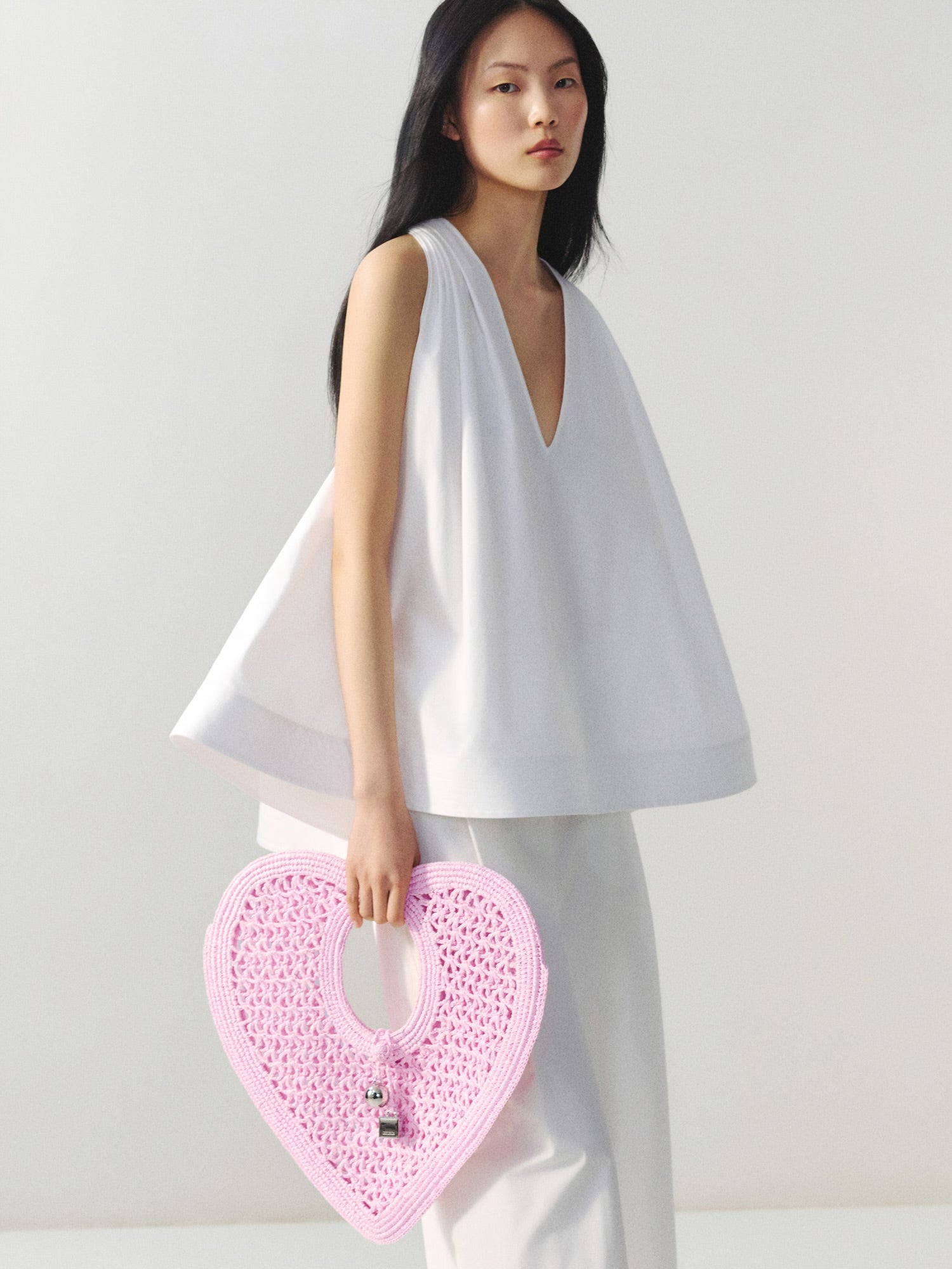 Jacquemus Spiaggia Coeur Heart Raffia Bag