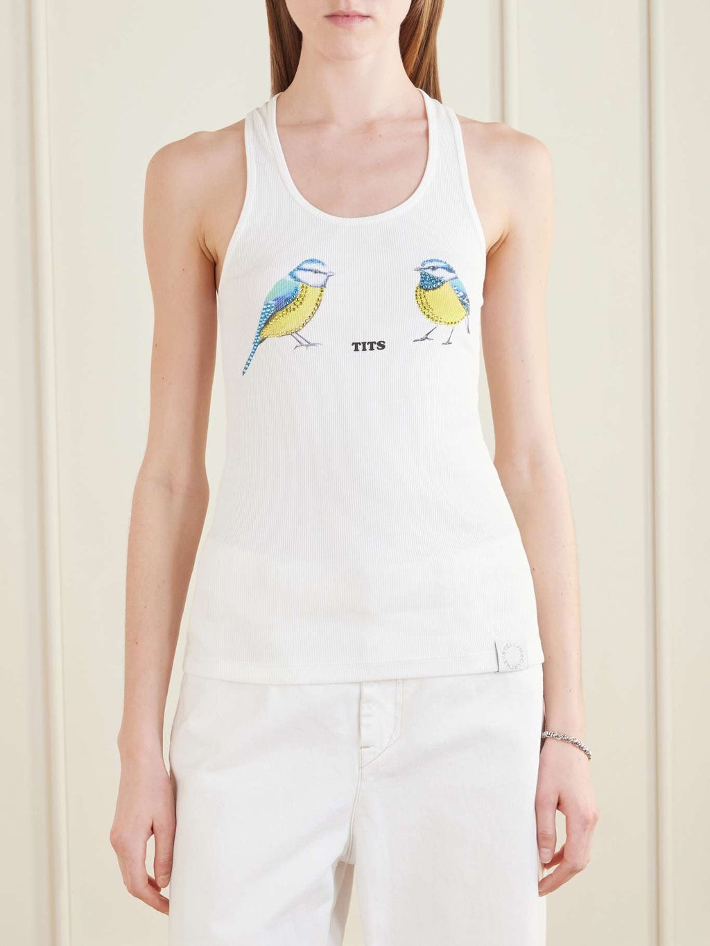‘Tits’ Crystal-Embellished Tank