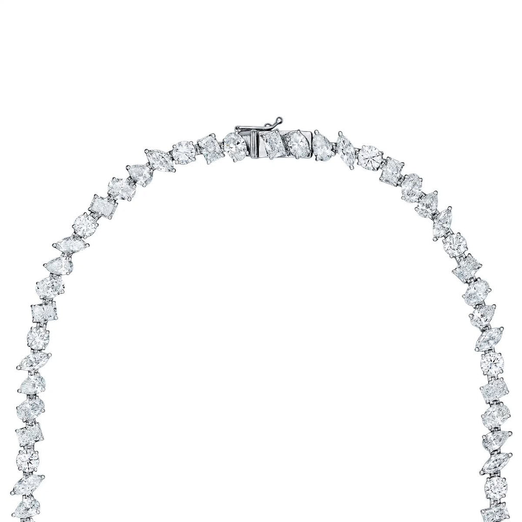 LUXE 27ct Lab Diamond Tennis Necklace in 18K White Gold