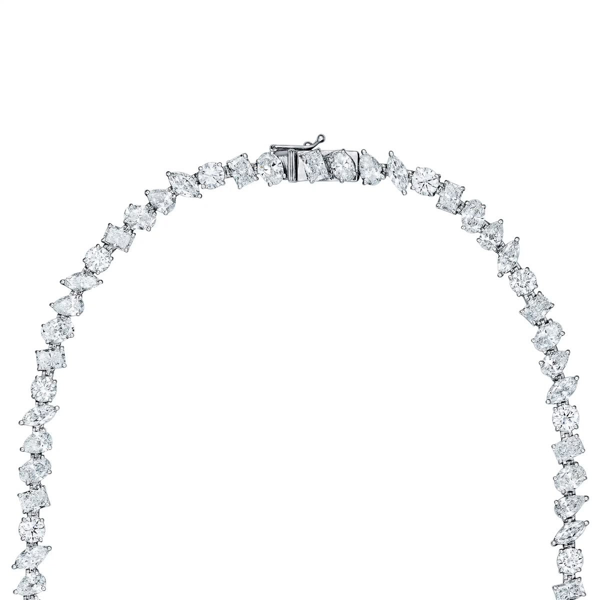 LUXE 27ct Lab Diamond Tennis Necklace in 18K White Gold