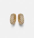 Sculpted Cable 18kt gold hoop earrings with diamonds