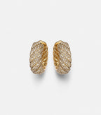 Sculpted Cable 18kt gold hoop earrings with diamonds