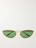 Bottega Veneta Eyewear Cat-Eye Gold-Tone Sunglasses