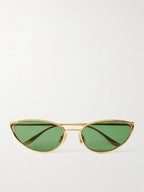 Bottega Veneta Eyewear Cat-Eye Gold-Tone Sunglasses