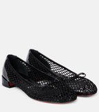Christian Louboutin Sweetie Jane Cotton and Leather Ballet Flats