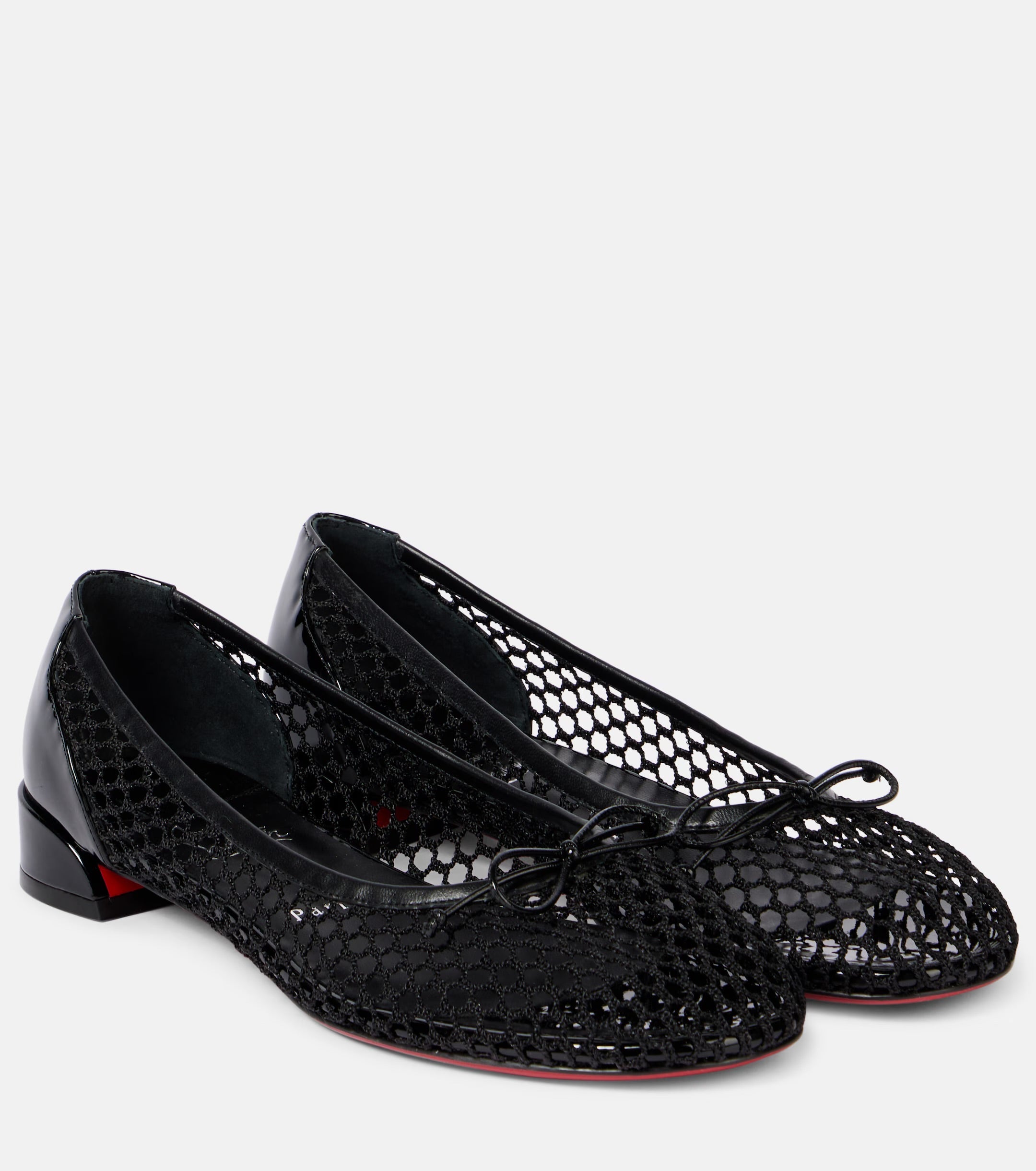 Christian Louboutin Sweetie Jane Cotton and Leather Ballet Flats