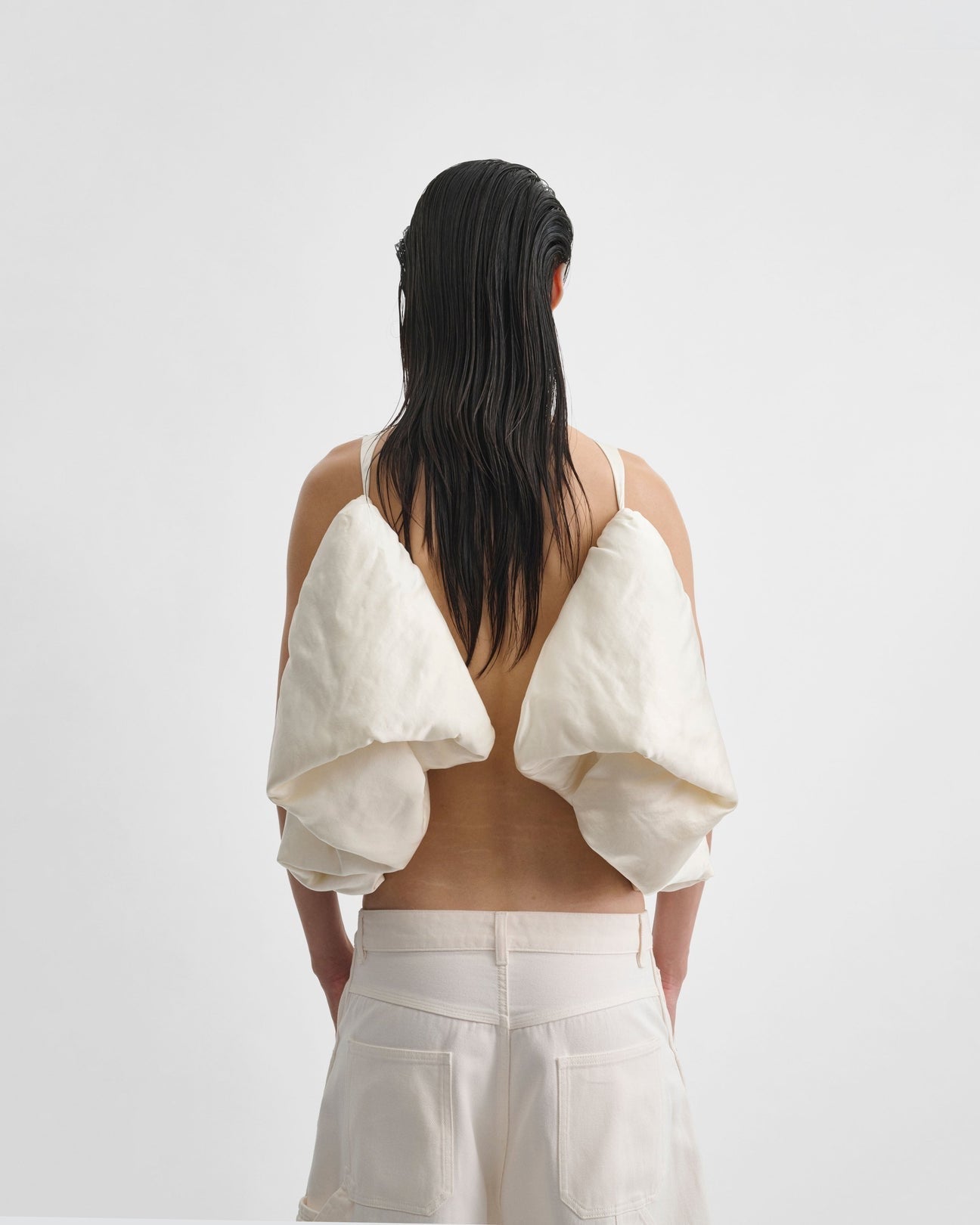 Phoebe Philo Sugar Vest in Vanilla Silk Satin
