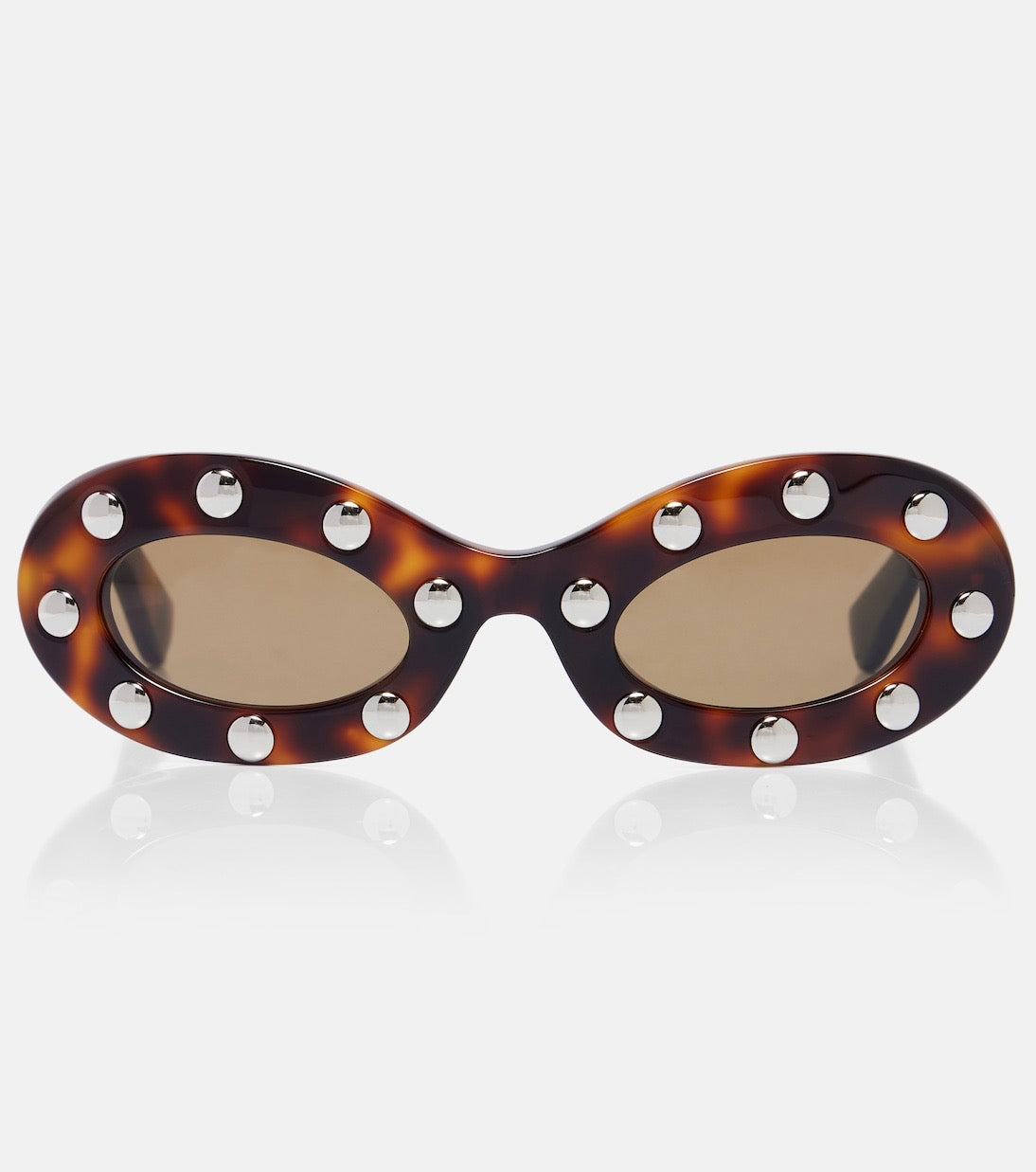 VLogo Studded Oval Sunglasses