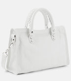 Balenciaga Le City Small Leather Shoulder Bag White