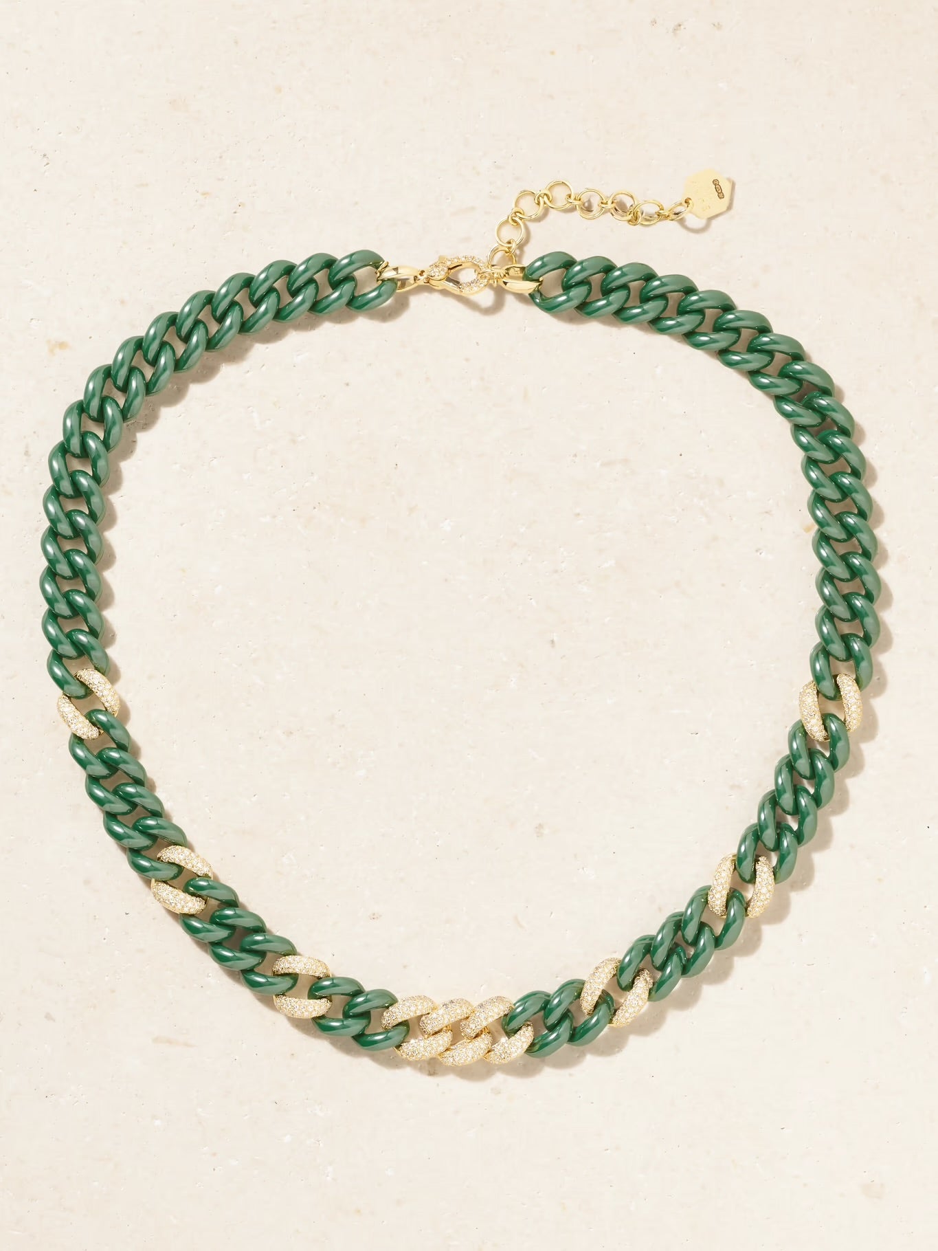 Essential Link Ceramic and Diamond Choker, 18K Gold