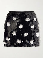 Dries Van Noten Gabrina Sequined Mini Skirt in Black