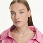 Matrix Crystal and Pearl Tennis Necklace