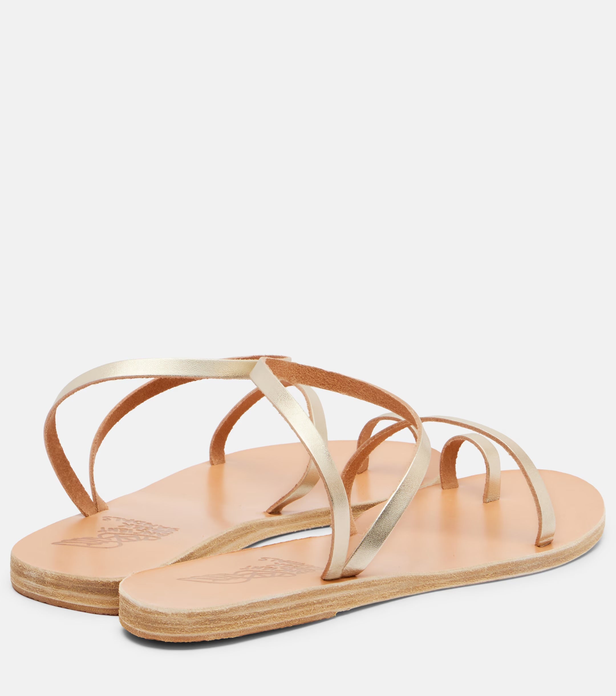Ancient Greek Sandals Metallic Leather Sandals