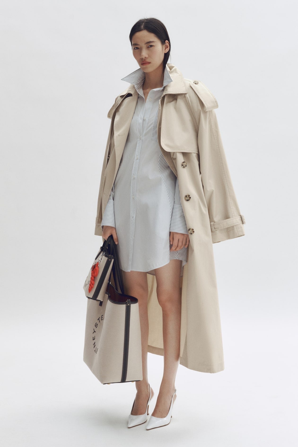 Stella McCartney x H&M Oversized Trench Coat in Light Beige