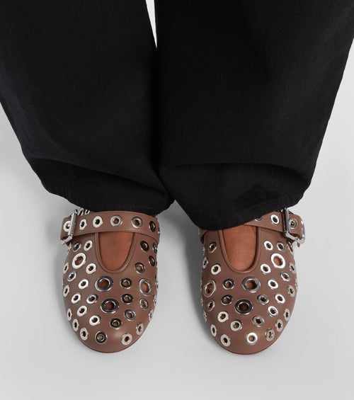 Alaïa Eyelet Mary Jane Ballet Flats