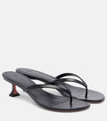 Amina Muaddi Juliette Leather Thong Sandals – Black