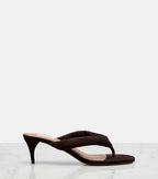 Alaïa Suede Thong Sandals – Brown