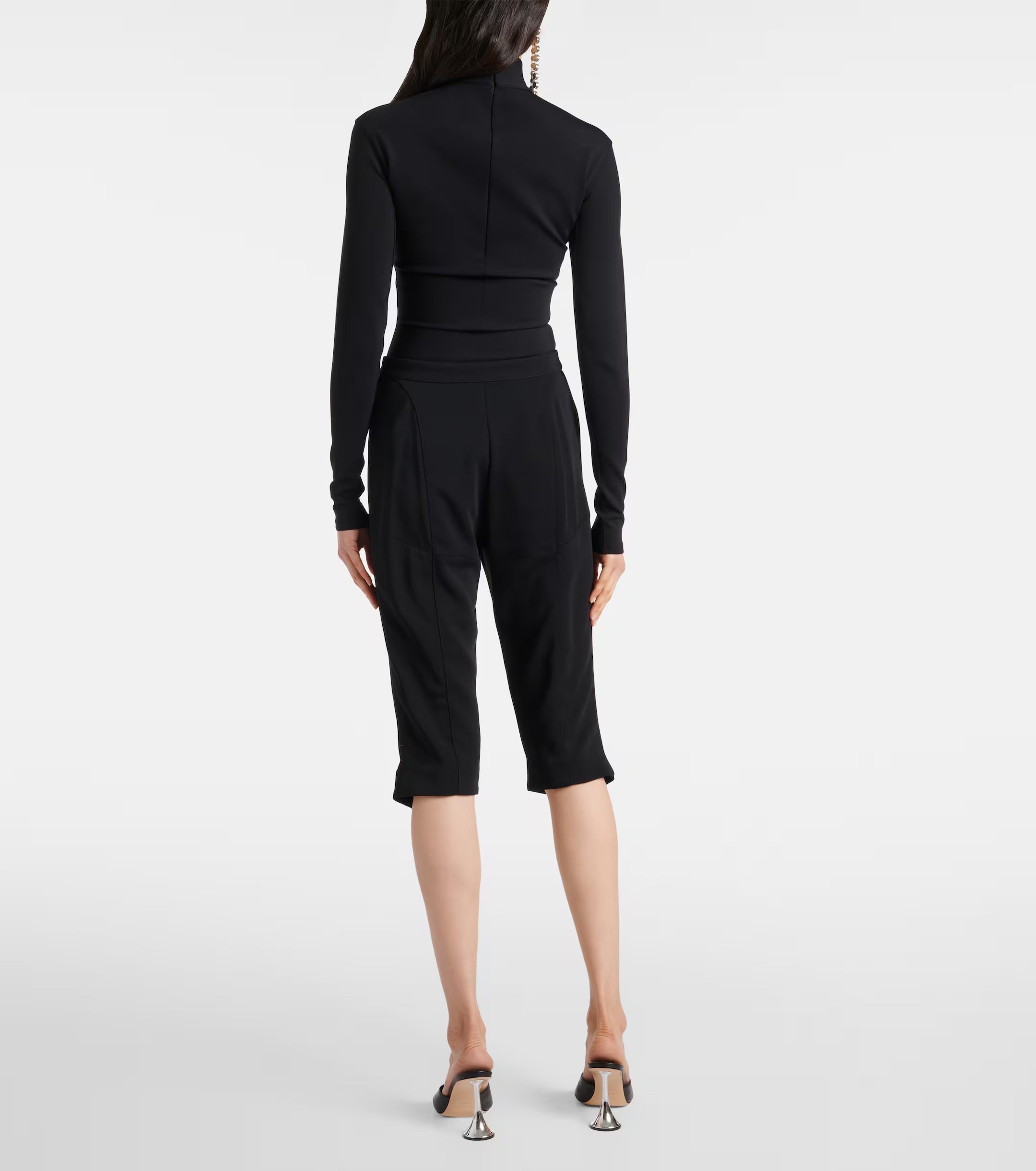 Mugler Pierced Capri Pants in Black
