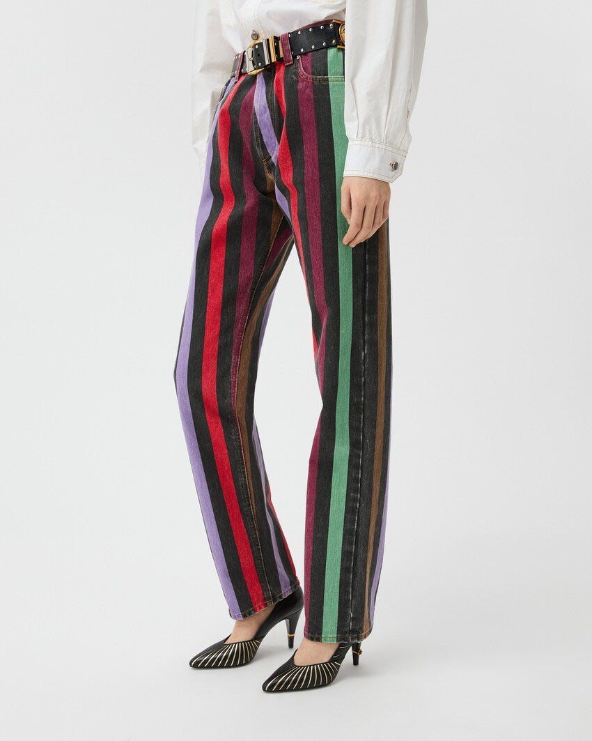 Versace Striped Straight Jeans – Multicolour
