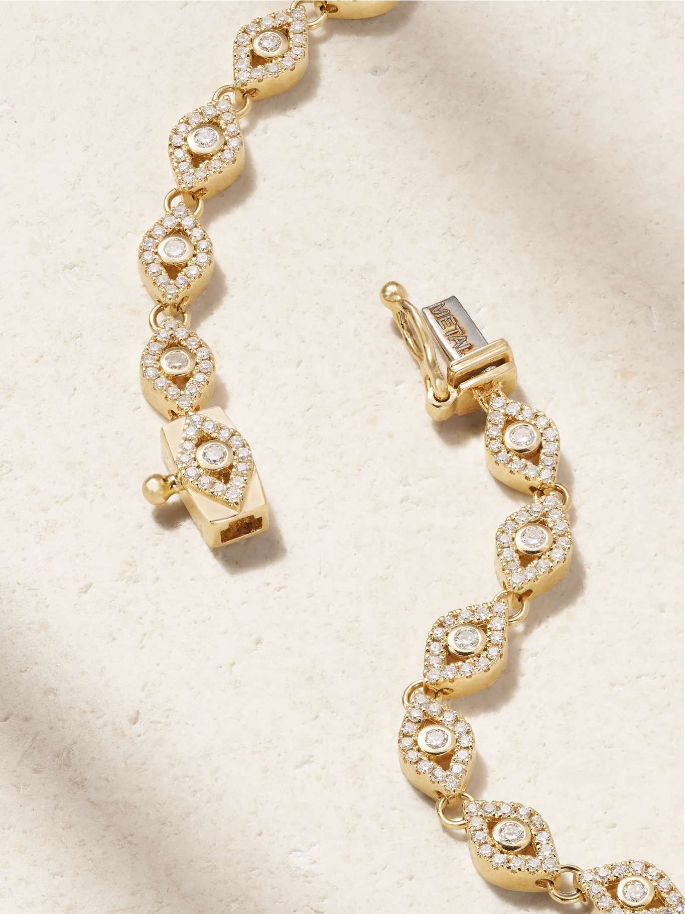 Sydney Evan Small Evil Eye Eternity 14-Karat Gold Diamond Necklace