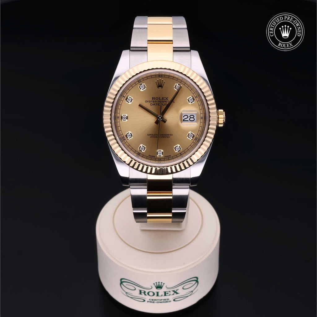 Rolex Datejust 41 — Oystersteel & Yellow Gold, Champagne Diamond Dial (Ref. 126333)