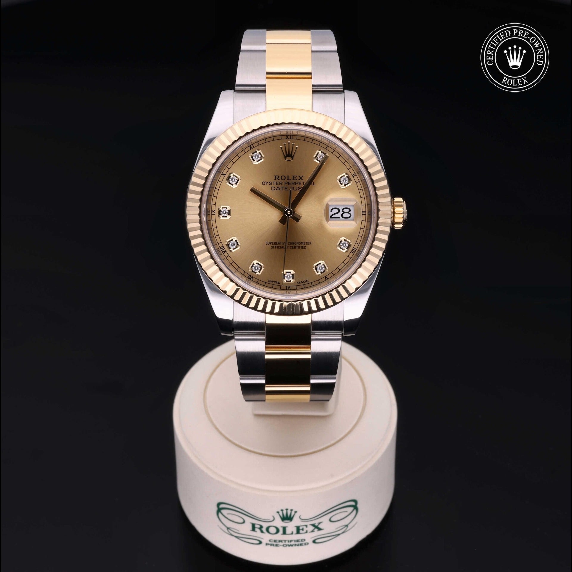 Rolex Datejust 41 — Oystersteel & Yellow Gold, Champagne Diamond Dial (Ref. 126333)