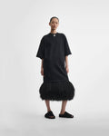 Phoebe Philo Fringed Slip Skirt in Black Silk