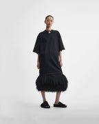 Phoebe Philo Fringed Slip Skirt in Black Silk