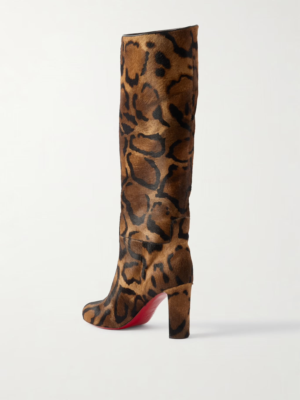 Christian Louboutin Lou Botta 65 Leopard-Print Calf Hair Knee Boots