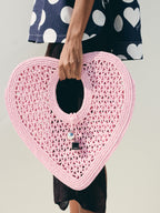 Jacquemus Spiaggia Coeur Heart Raffia Bag