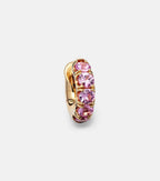 Mini Macro Hoop 18kt Yellow Gold Single Earring With Pink Sapphires