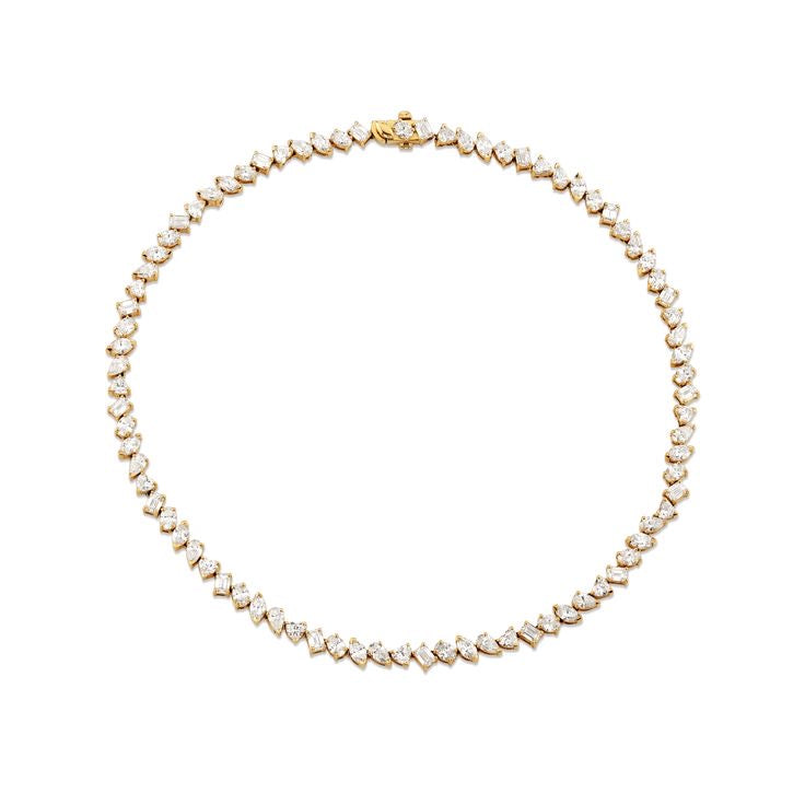 18K Prong-Set Fancy Diana Diamond Tennis Necklace