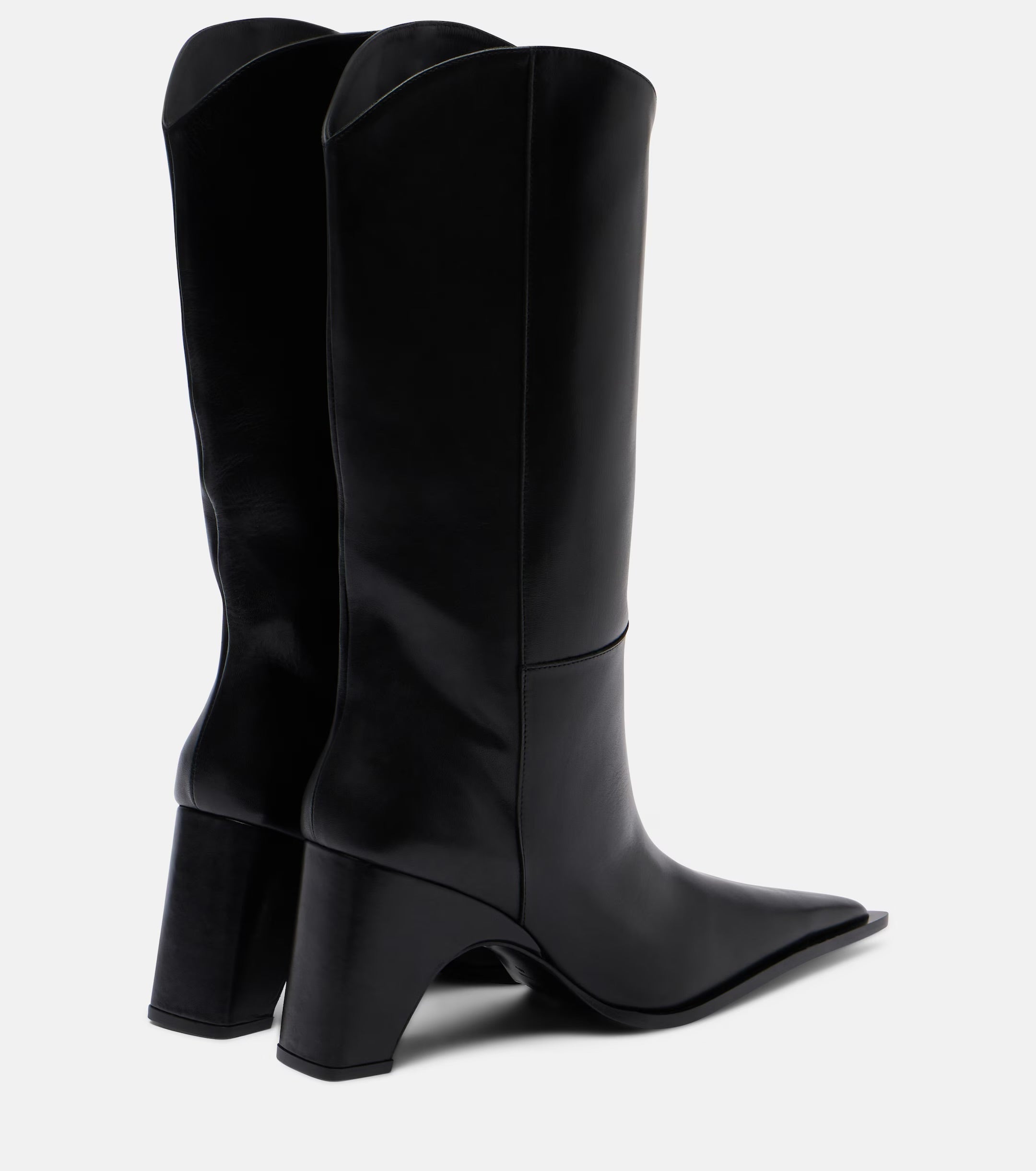 Coperni Bridge Leather Cowboy Boots - Black