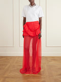 Shelby Ruffled Silk-Chiffon Maxi Skirt