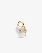 Pandora Padlock Pendant Pearl Gold