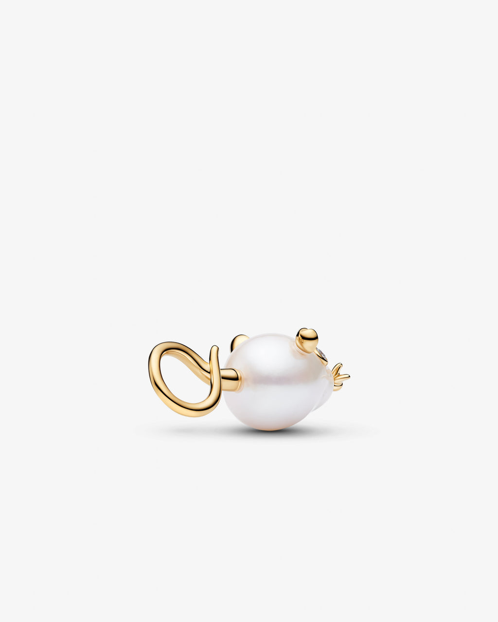 Pandora Mouse Pendant Pearl Gold