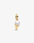 Pandora Ice Cream Pendant Pearl Gold