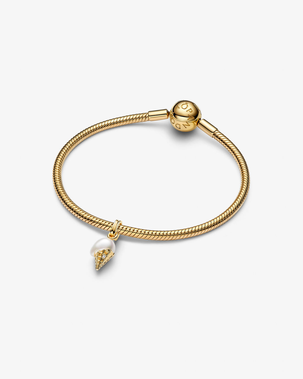 Pandora Ice Cream Pendant Pearl Gold