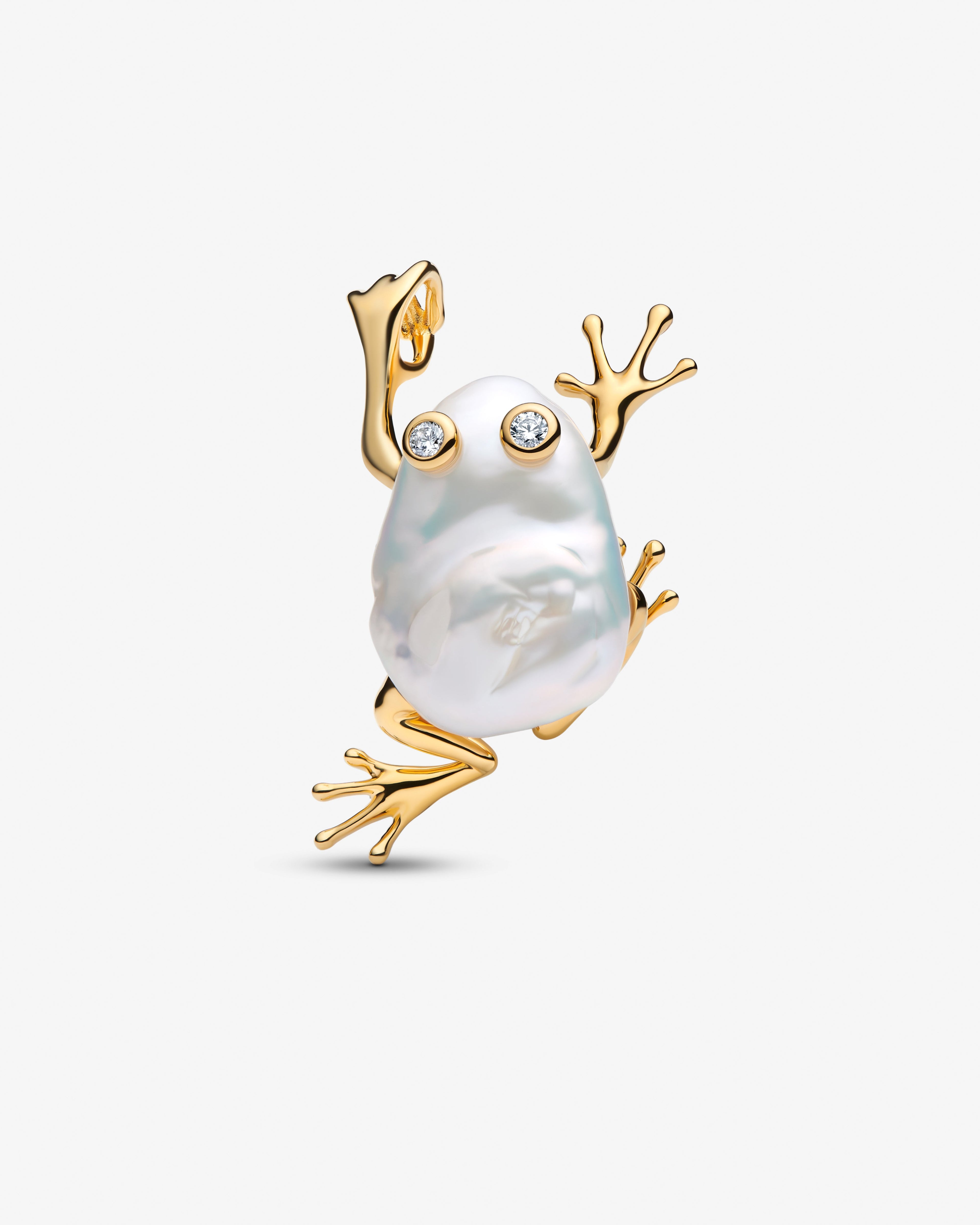 Pandora XL Frog Pendant Pearl Gold