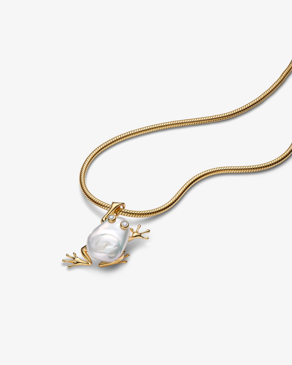 Pandora XL Frog Pendant Pearl Gold