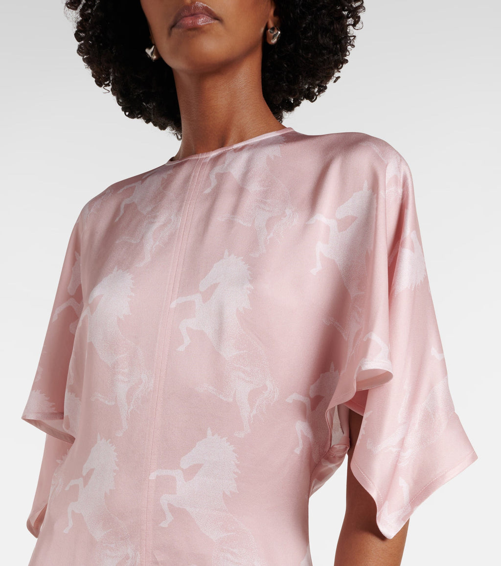 Stella McCartney Printed Satin Midi Dress